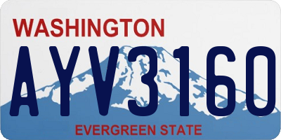 WA license plate AYV3160