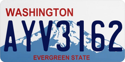 WA license plate AYV3162
