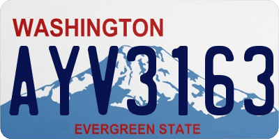 WA license plate AYV3163