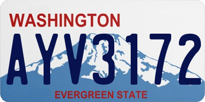 WA license plate AYV3172
