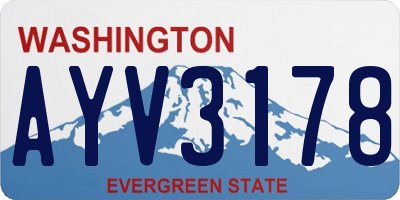 WA license plate AYV3178