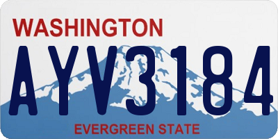 WA license plate AYV3184