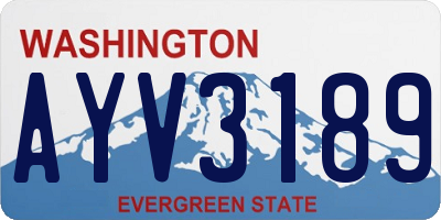 WA license plate AYV3189