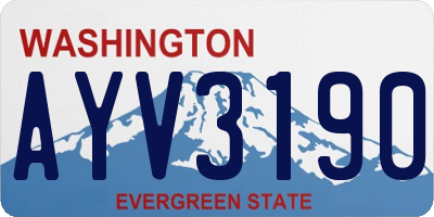 WA license plate AYV3190
