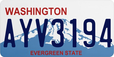 WA license plate AYV3194