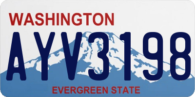 WA license plate AYV3198