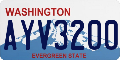 WA license plate AYV3200