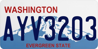 WA license plate AYV3203