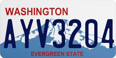 WA license plate AYV3204