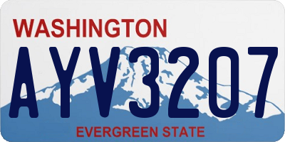WA license plate AYV3207