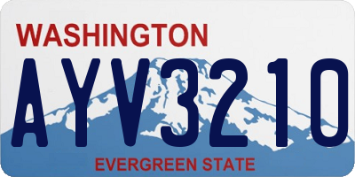 WA license plate AYV3210
