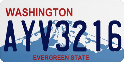WA license plate AYV3216