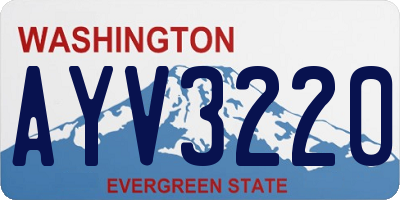 WA license plate AYV3220