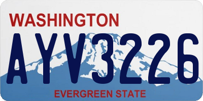 WA license plate AYV3226
