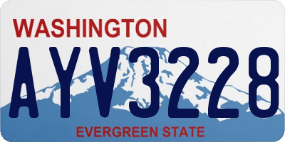 WA license plate AYV3228