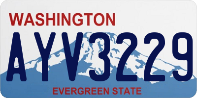 WA license plate AYV3229