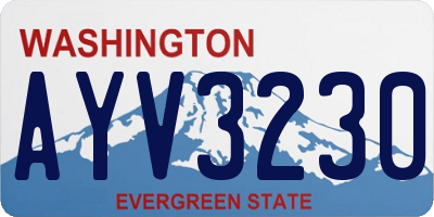 WA license plate AYV3230