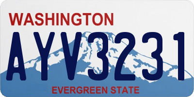WA license plate AYV3231