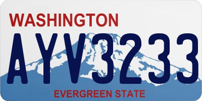 WA license plate AYV3233