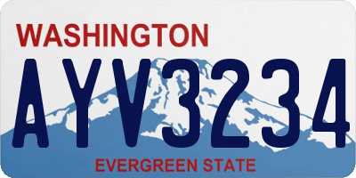 WA license plate AYV3234