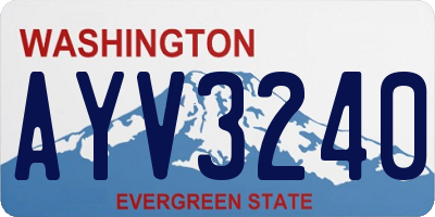 WA license plate AYV3240