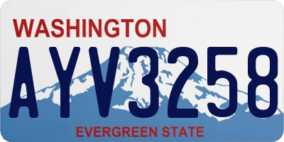 WA license plate AYV3258