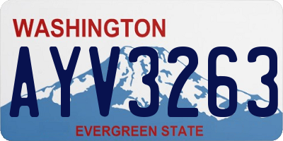 WA license plate AYV3263