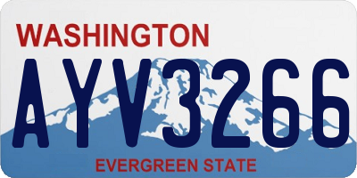 WA license plate AYV3266