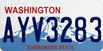 WA license plate AYV3283
