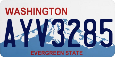 WA license plate AYV3285