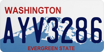 WA license plate AYV3286