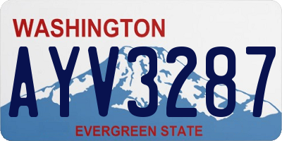 WA license plate AYV3287