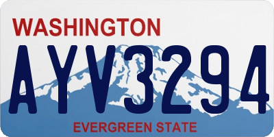 WA license plate AYV3294