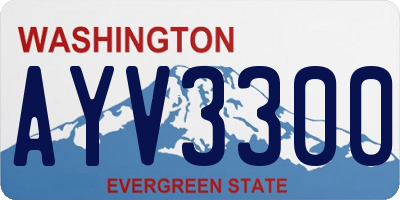 WA license plate AYV3300
