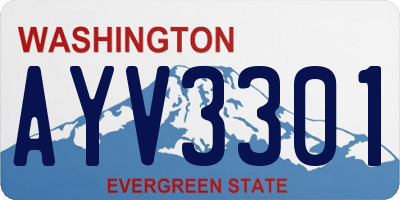 WA license plate AYV3301