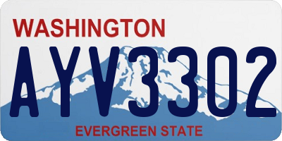 WA license plate AYV3302