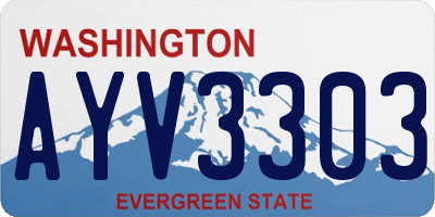WA license plate AYV3303