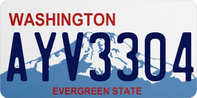 WA license plate AYV3304