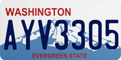 WA license plate AYV3305