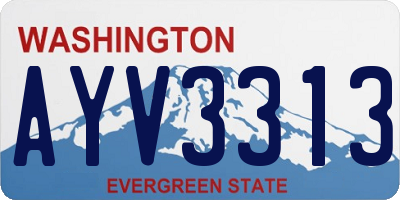 WA license plate AYV3313