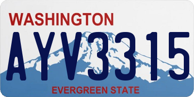 WA license plate AYV3315