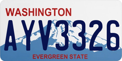 WA license plate AYV3326