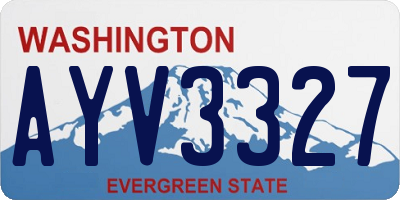 WA license plate AYV3327