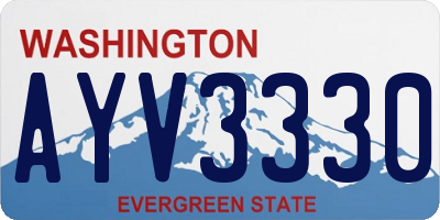 WA license plate AYV3330