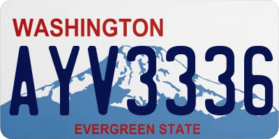 WA license plate AYV3336