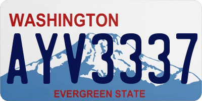 WA license plate AYV3337