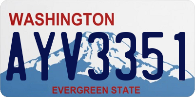 WA license plate AYV3351