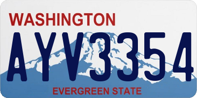 WA license plate AYV3354