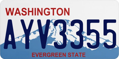 WA license plate AYV3355