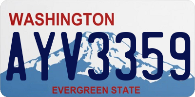 WA license plate AYV3359